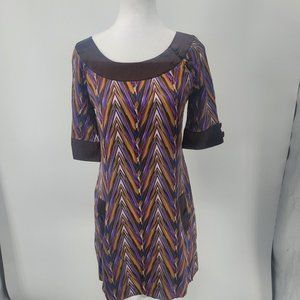 Calypso Christiane Cello Silk Shift Mini Dress Short Sleeve Women's Size XS FLAW